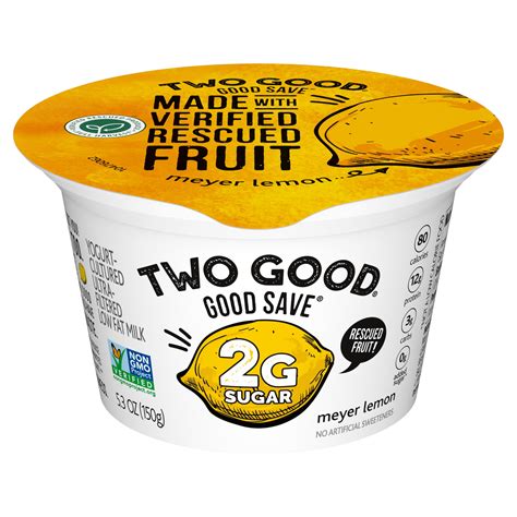 Two Good Good Save Lower Sugar Meyer Lemon Low Fat Greek Yogurt