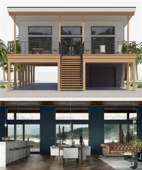 Modern House Plans On Pilings What A Wonderful Space In 2020 House On