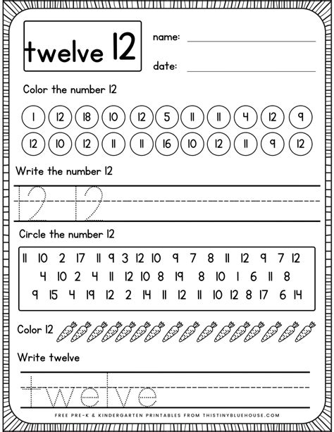 Kindergarten Writing Number Practice Free Printable 1 20 Number Pages