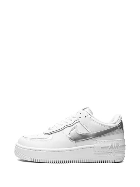 Nike Af1 Shadow White Metallic Silver Sneakers Farfetch