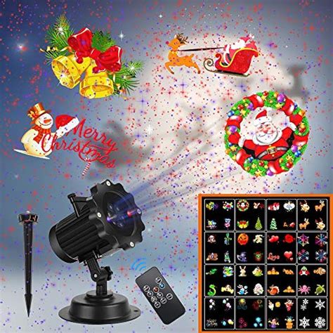 Christmas Projector Lightsunifun 16 Patterns Led With Red And Blue