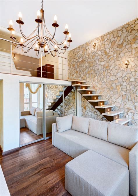 30 Living Room Interior Stone Wall