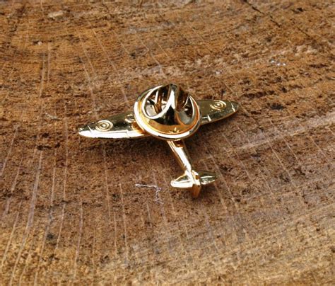 Spitfire Plane Gold Plated Pin Lapel Badge Ideal Pilots T Etsy