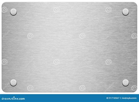 Metal Plate With Rivets Isolated 3d Illustration Stock Image Image Of Metal Background 91718567