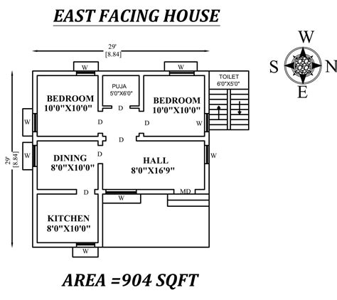 X The Perfect Bhk East Facing House Plan As Per Vastu Shastra Autocad Dwg And Pdf File