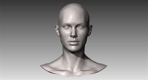 Realistic White Female Head 3d Model