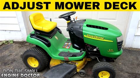 How To John Deere Lawn Tractor Mower Deck Adjustment L111 Youtube