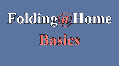 Setting Up Foldinghome Basics Youtube