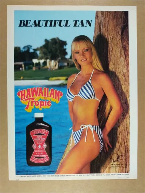 1982 Hawaiian Tropic Royal Tanning Blend Op Bikini Woman Photo Vintage Print Ad 999 Picclick
