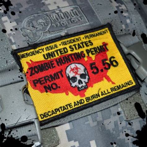 The Official Usa Made Tactical Zombie Hunting Permit Morale Patch