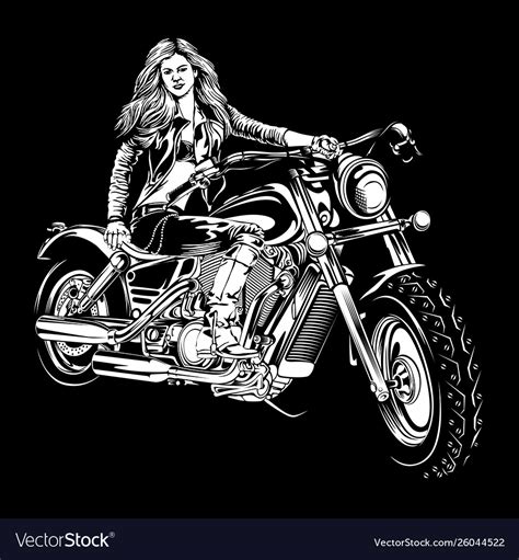 Biker Girl Royalty Free Vector Image Vectorstock