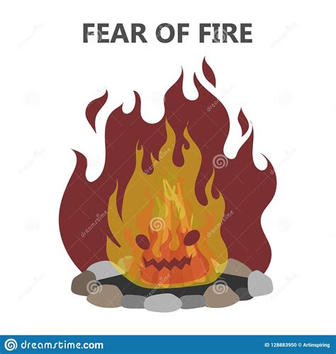 Pyrophobia Or A Fear Of The Fire Stock Vector Illustration Of Horror