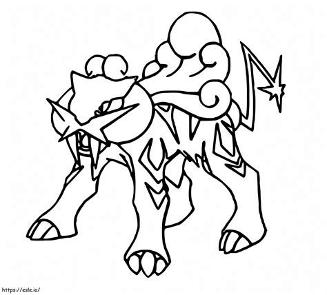 Pokemon Raikou Coloring Page