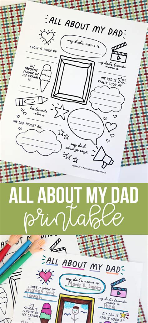 All About My Dad Free Printable The Crafting Chicks