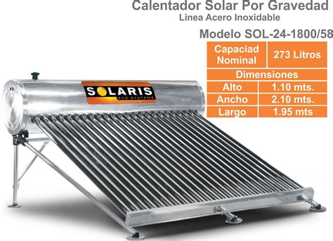 Calentador Solar Solaris 273 Litros 24 Tubos 1108750 En Mercado Libre