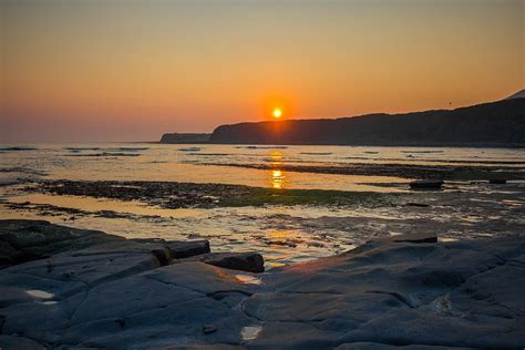 Ocean Dorset Sunset Jurassic Coast England 12 Inch By 18 Inch Laminated