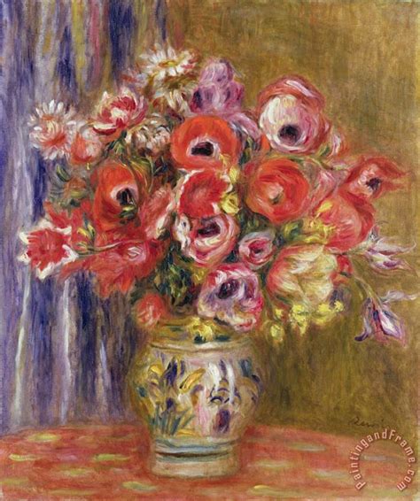 Pierre Auguste Renoir Vase Of Tulips And Anemones Painting Vase Of