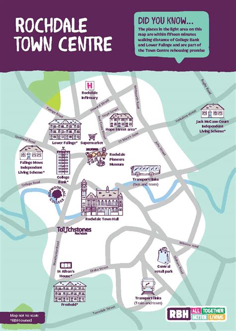 Town Centre Map College Bank And Lower Falinge