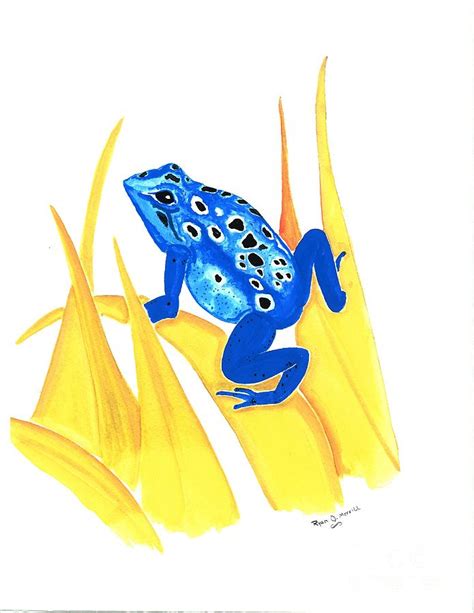 Blue Frog Painting By Ryan D Merrill Fine Art America