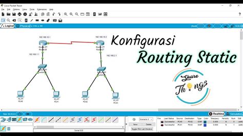 Konfigurasi Routing Static Routing Di Cisco Packet Tracer Youtube