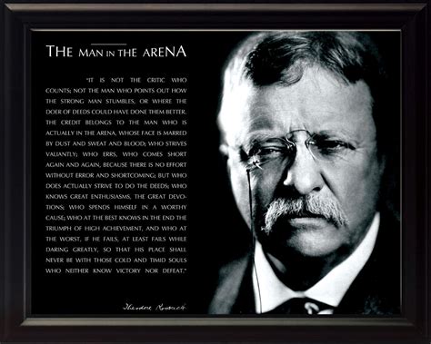 Theodore Teddy Roosevelt Man In The Arena Quote Etsy