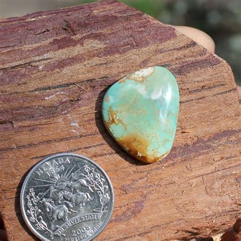 Natural Stone Mountain Turquoise Cabochon W Interesting Inclusions