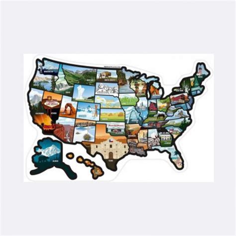 Rv State Sticker Travel Map Of The United States Travel 50 States