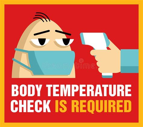 Body Temperature Check Is Required Sign Stock Vector Illustration Of