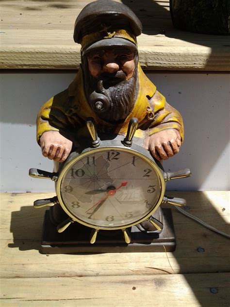Vintage Salty Sea Captain Mastercrafters Clock With Light Up