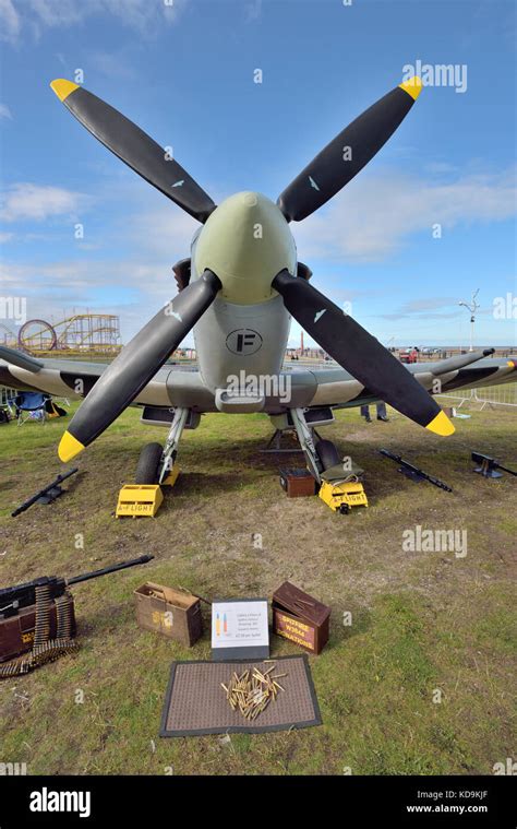 Spitfire Static Display At Southport Air Show Stock Photo Alamy