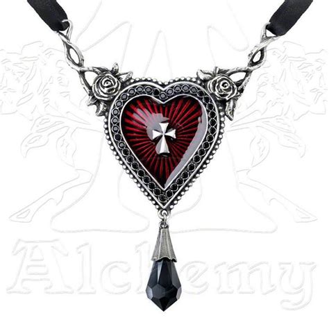Sacred Heart Necklace Alchemy Gothic Heart Pendant Heart Pendant