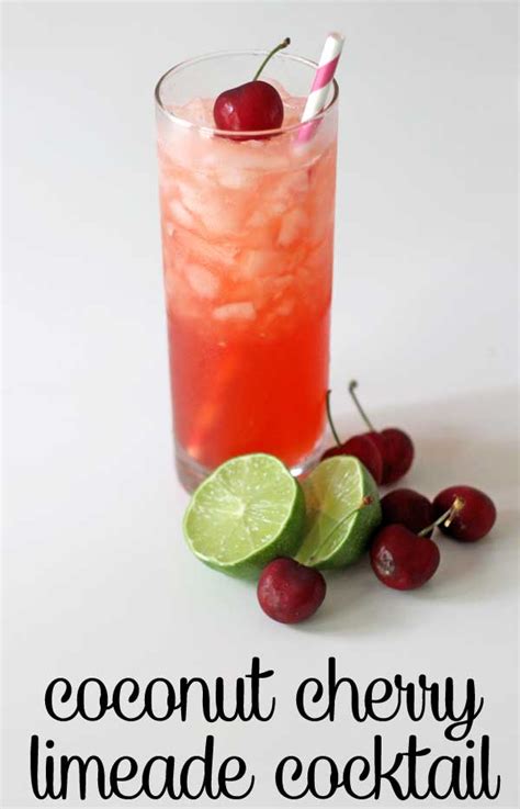 Fill a cocktail shaker 1/2 full with ice. Coconut Cherry Limeade Cocktail