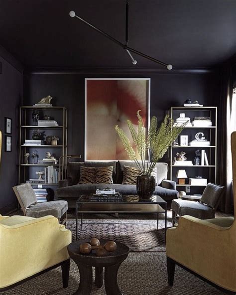 Black Contemporary Living Room Room Design Bedroom Living Room