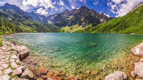 Panorama Of Morskie Oko Lake In The Middle Of The Tatra Mountains Poland Windows 10 Spotlight