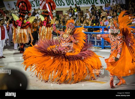 Samba Dancers Parade In The Sambadrome During The Rio Carnival February 22 2015 In Rio De