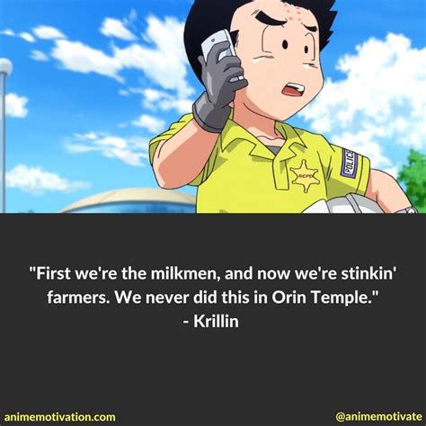 Is a particularly famous change made for the english localizations of the dragon ball z episode the return of goku (and its unedited counterpart, goku's arrival) that was spoken by vegeta's original english voice actor, brian drummond in the ocean dub of the series. Krillin Dragon Ball Z Quotes | Anime funny, Krillin, Anime quotes