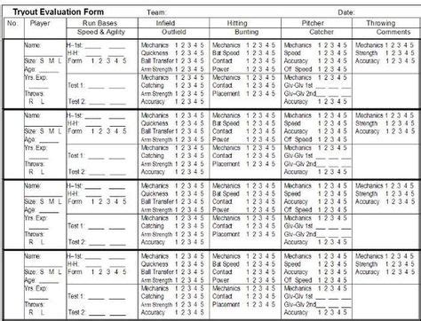 Please have your teachers fill out the chart below. Printable Softball Forms | This is a form which could be ...
