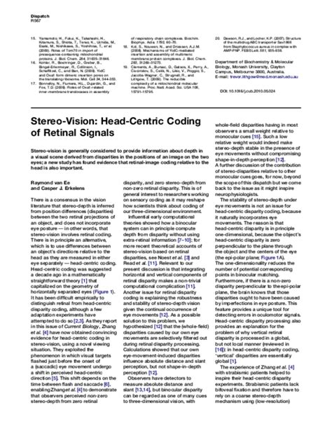 (PDF) Stereo-Vision: Head-Centric Coding of Retinal ...