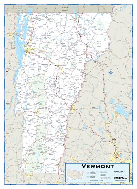 Vermont Highway Wall Map