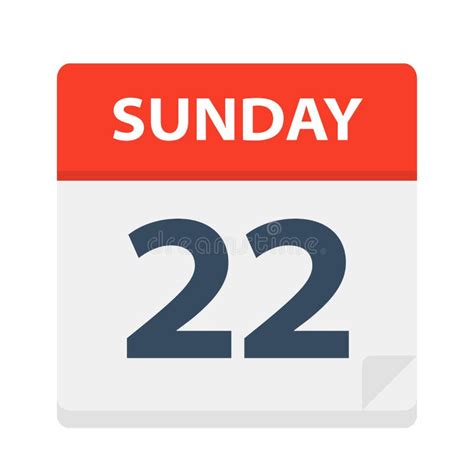 Sunday 22 Calendar Icon Vector Illustration Of Week Day Paper Leaf