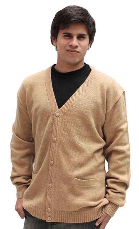 Mens Alpaca Wool Golf Cardigan Sweater V Neck Button Down Coat Ebay