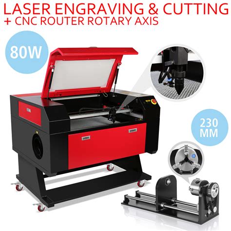 80w Laser Engraving Machine Rotary Axis Engraver 3 Jaw High Efficiency