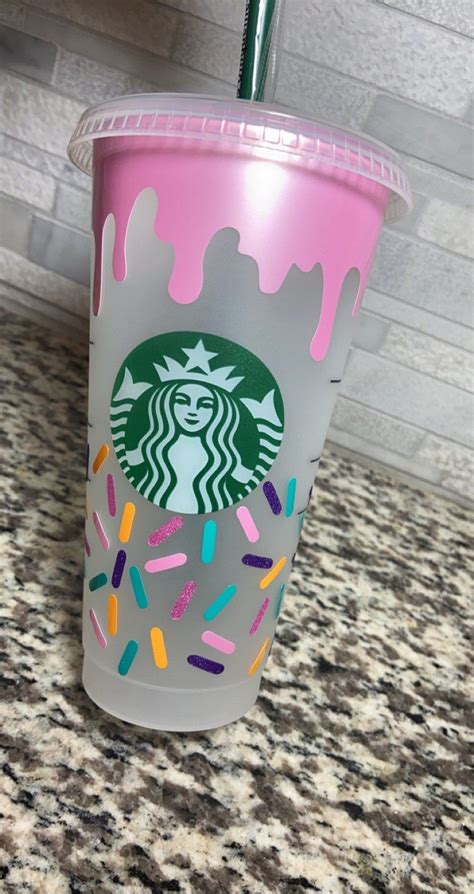 Starbucks Custom Cup Donut Drip Design Personalized Etsy Starbucks