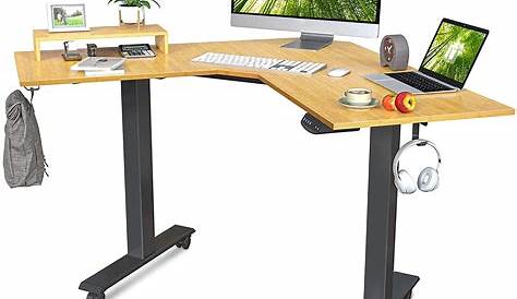 FEZIBO Dual Motor L-Shaped Electric Standing Desk, Height Adjustable