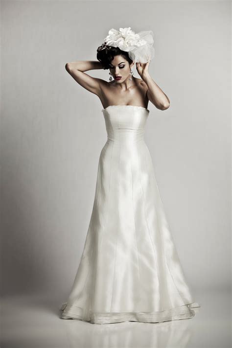 classic ivory silk shantung strapless a line wedding dress