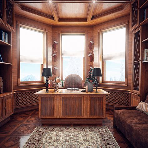 Elegant Traditional Home Office Clad With Wood Digsdigs