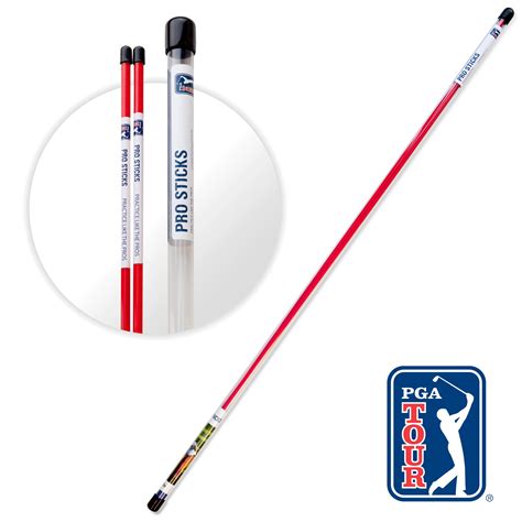 Pga Tour Pro Sticks Alignment Golf Aid Red 123cm With Instruction