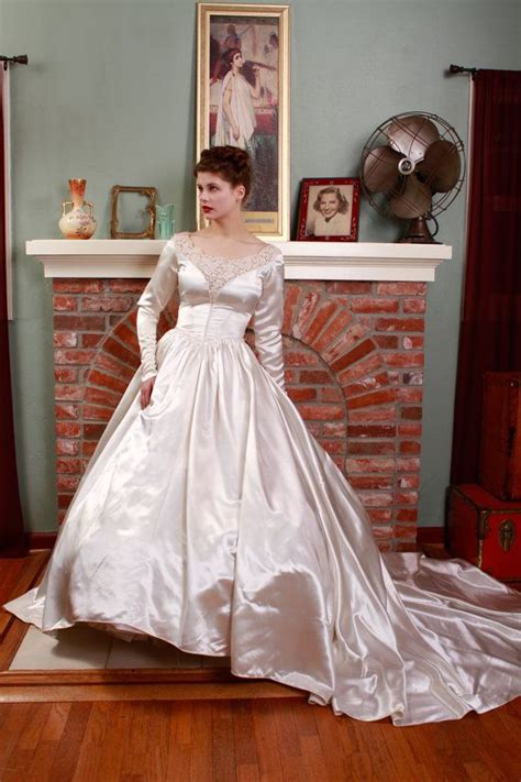 reserved on layaway vintage 1950s wedding dress heavy etsy 1950s wedding dress wedding