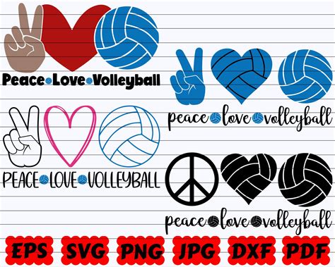 Peace Love Volleyball Svg Peace Love Svg Love Volleyball Etsy