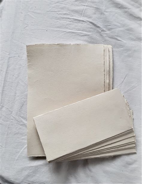 10 Deckle Edge Writing Paper Envelopes Handmade Paper Etsy